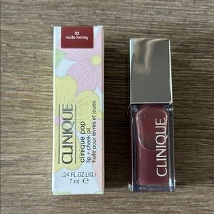 NIB Clinique Pop Lip & Cheek Oil in Nude Honey